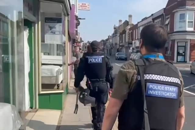 Police carried out raids in London Road and Shakespeare Road in Portsmouth. One woman has been arrested for prostitution and modern day slavery offences. Picture: Hampshire and Isle of Wight Constabulary