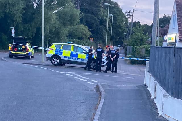 Police outside Morrisons where stabbing took place