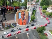 A beloved postman who worked for Royal Mail for 24 years before his death was given a fitting send off as a fleet of red vans joined his funeral. 