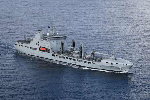 Royal Fleet Auxiliary seafarers and officers are set to stage historic strike in a bitter row over pay and being overworked. RFA personnel support the Royal Navy on various deployments and operations. Pictured is RFA Tidespring.