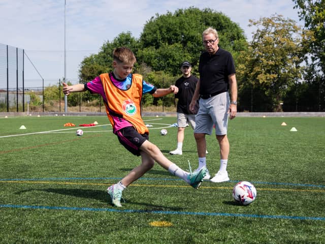 Harry Redknapp shocked youngsters at a football summer camp at Portsmouth’s training ground, the John Jenkins Stadium. 