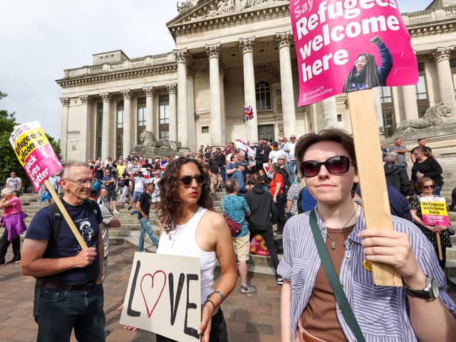 Counter-protests took place on Saturday, August 3, where anti-immigration protesters had gathered at Portsmouth Guildhall.