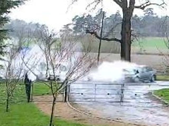CCTV of the crash caused by Joe-Lewis Tyler, 34, which killed Leo Painter (6) and two women when he ploughed into their taxi. 