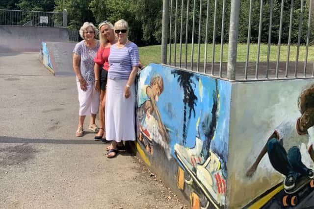 Fareham Borough Council has recently unveiled vibrant new artwork at the Locks Heath Skate Park, created by local artist, Steve Armon.
Pictured: Councillors Hockley, Burton and Bayford.