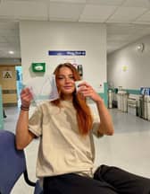 Matilda Crome at her hospital check-up.
