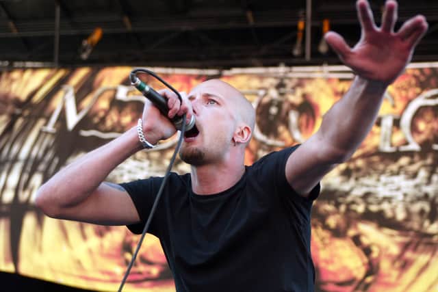Meshuggah performing on the first U.S. day of Ozzfest 2002 at Montage Mountain in Scranton, Pennsylvania
