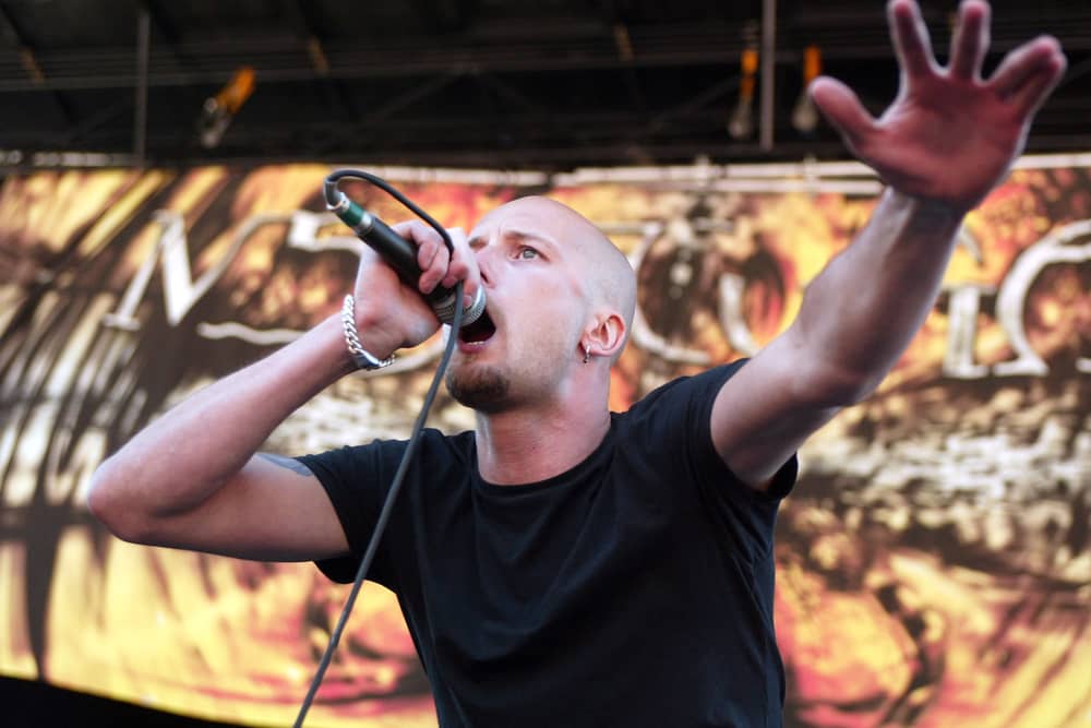 Meshuggah performing on the first U.S. day of Ozzfest 2002 at Montage Mountain in Scranton, Pennsylvania