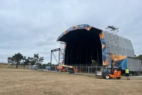Preparation gets underway for Victorious Festival 2024. 
Pictured: Castle Stage 