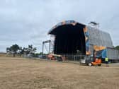 Preparation gets underway for Victorious Festival 2024. 
Pictured: Castle Stage 