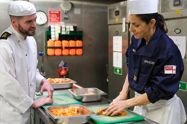 Viewers were shown what it takes to feed the crew on board HMS Prince of Wales.