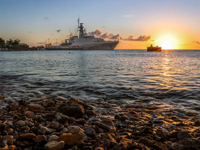 HMS Medway will be returning to Portsmouth soon after undergoing a major refit and spending much of that period in Gibraltar. Pictured is the River-class offshore patrol vessel alongside in Curacao in 2021.