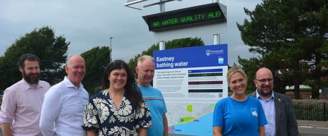 New electronic signs have been installed at Eastney to warn beachgoers if there have been any sewage releases.