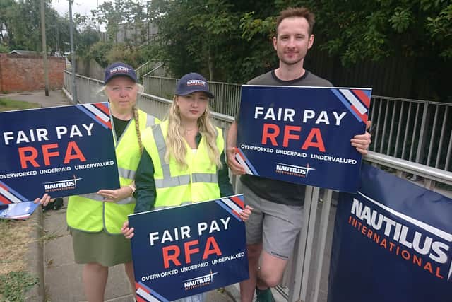 Union members working for the Royal Fleet Auxiliary have gone on strike for the very first time.