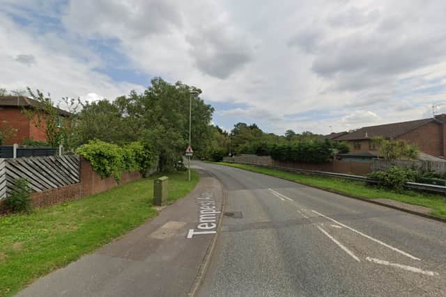 An unauthorised encampment was set up in Tempest Avenue, Cowplain.