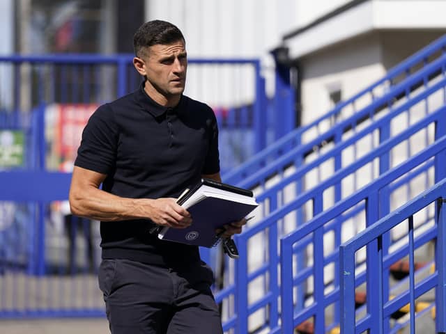 Pompey boss John Mousinho is expecting to see transfers sealed next week. Pic: Jason Brown/ProSportsImages