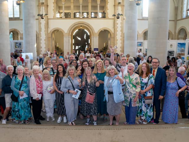 The artists celebrate the launch of The Portsmouth and Hampshire Art Society Summer Exhibition 2024 at Portsmouth Cathedral, Old Portsmouth on Friday, August 16.
