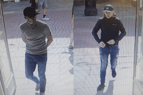 CCTV footage has been released showing two men after a Mappin & Webb stored in Chichester was robbed this weekend.