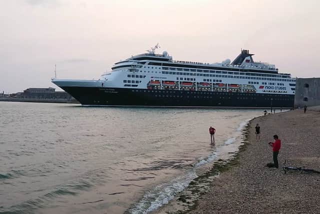 Vasco Da Gama sailing from Portsmouth on August 18 after calling into the port as part of a cruise along the British Isles.