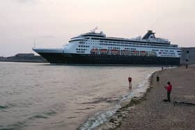Vasco Da Gama sailing from Portsmouth on August 18 after calling into the port as part of a cruise along the British Isles.