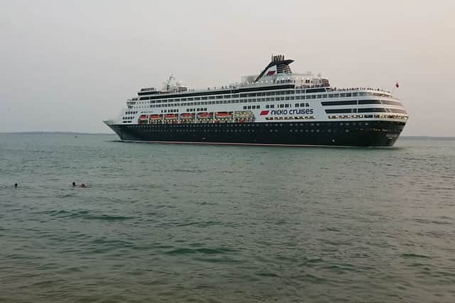 Vasco Da Gama sailing from Portsmouth on August 18 after calling into the port as part of a cruise along the British Isles.