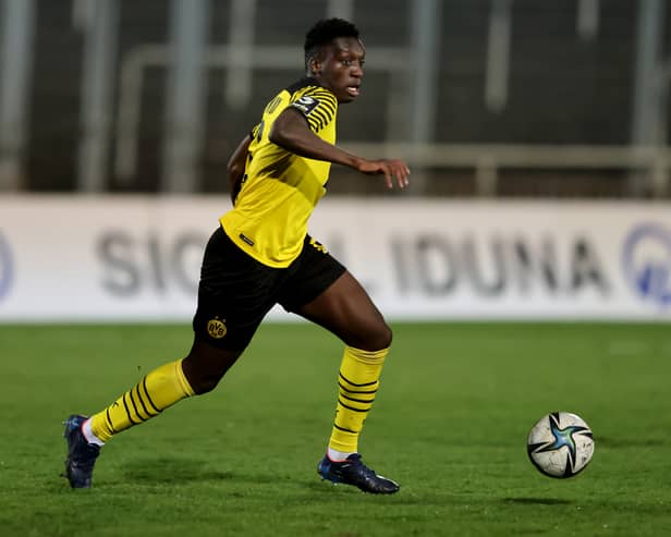 Pompey new-boy Abdoulaye Kamara in action for Borussia Dortmund reserves