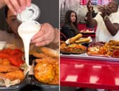 Screenshots from Mukbang style videos on TikTok. Photo: TikTok