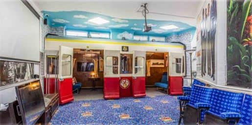 The train carriage inside the former Bluewater Care Home