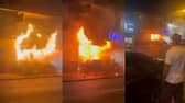 The large blaze at a Birmingham grocery shop, Alum Rock Road, Saltley.