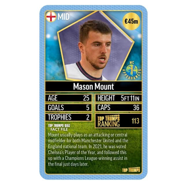 Purbrook's own Mason Mount has been ranked as one of the top 200 footballers in the world by Top Trumps.