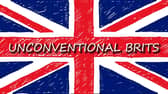 UK flag with Unconventional Brits title