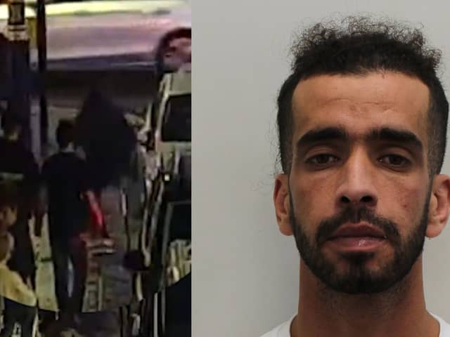 Police tackle thief seconds after he snatches phone.