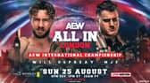 Will Ospreay looks to regain the belt shown over his shoulder in this image from MJF at AEW All In London this weekend at Wembley Stadium.