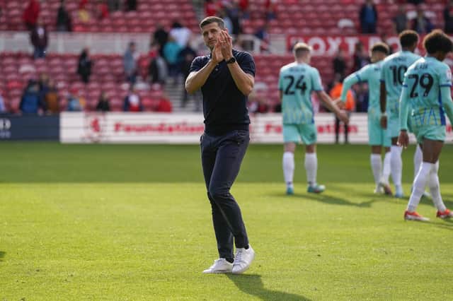 John Mousinho was pleased with a point at Middlesbrough, despite conceding a 90th-minute equaliser. Picture: Jason Brown/ProSportsImages