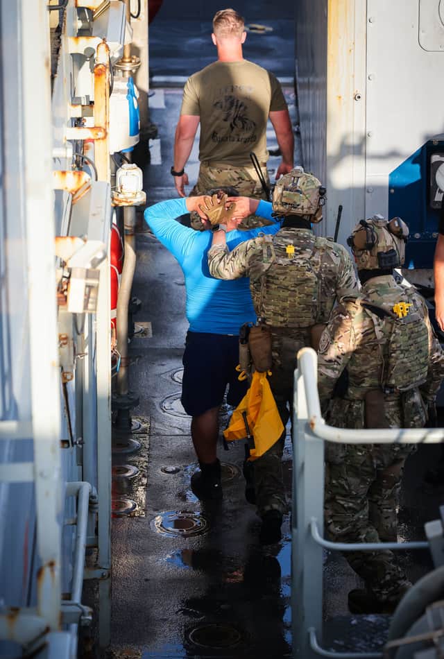 The Patrol Ship seized a total of 506kg of class A narcotics worth more than £40 million pounds following a boarding operation involving Trent's sailors, Royal Marines and embarked US Coast Guard Teams. LPhot Matt Bradley/Royal Navy/Crown Copyright 2024/PA