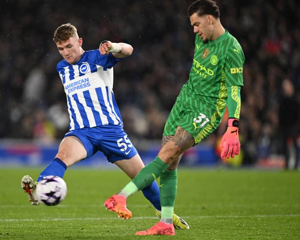 Mark O'Mahony in action for Brighton against Manchester City last season