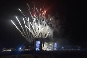 Fireworks at the end of Biffy Clyro's set at Victorious Festival 2024 in Portsmouth on Sunday, August 25.
