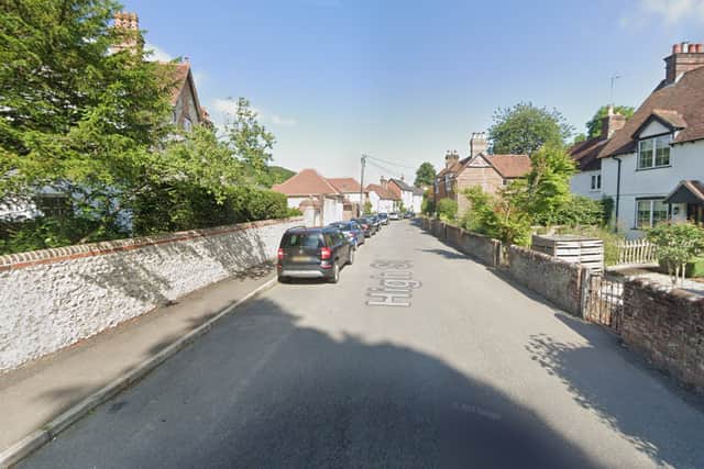 The theft took place at a back garden in Buriton High Street, Petersfield.