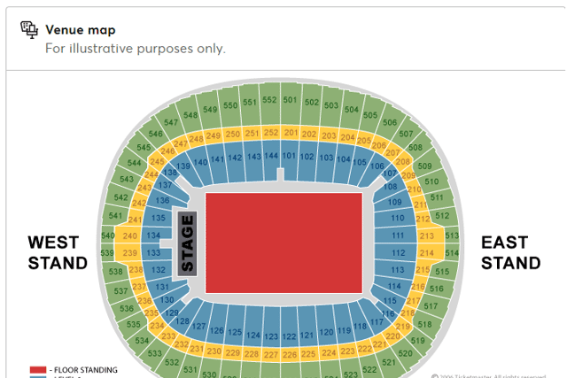The Wembley seating plan