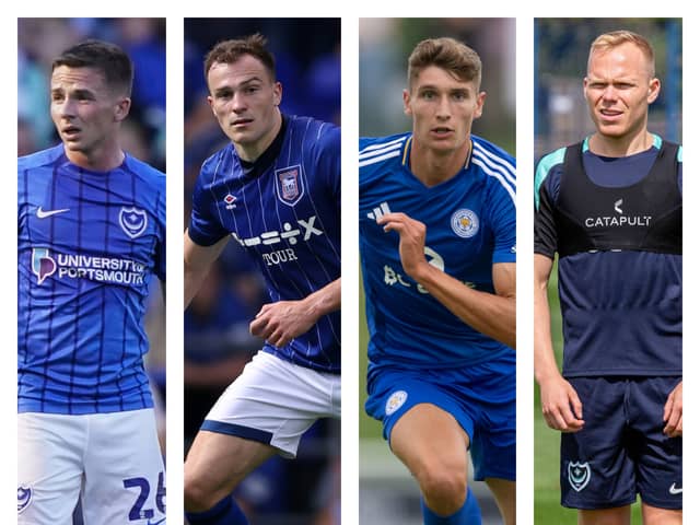 From left to right: Tom Lowery, George Edmundson, Ben Nelson and Anthony Scully are all part of the Pompey transfer deadline day conversation.
