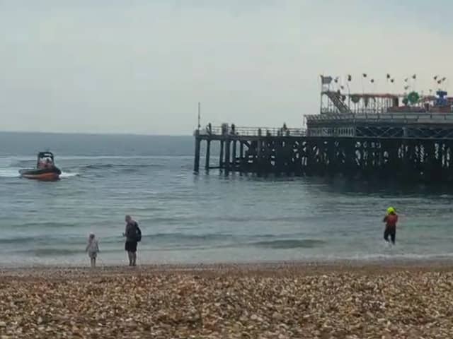 Coastguard being deployed to the seafront in Southsea near South Parade Pier.