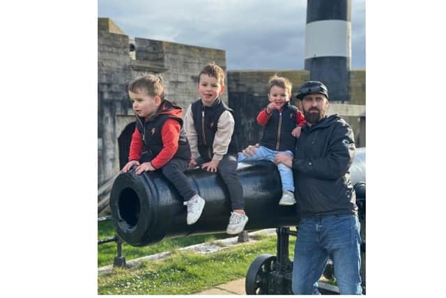 
Piotr Swiderski, right, recently pictured at Southsea Castle with his three boys Dominik, three, and two-year-old twins Nikodem and Kacper

