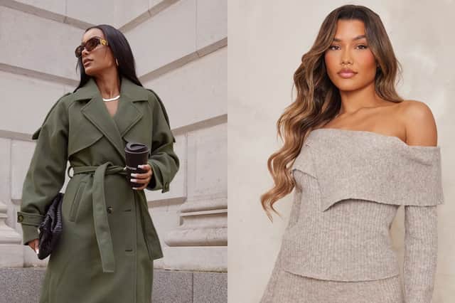 PrettyLittleThing Khaki Wool Look Oversized Double Breasted Military Trim Coat £72.00