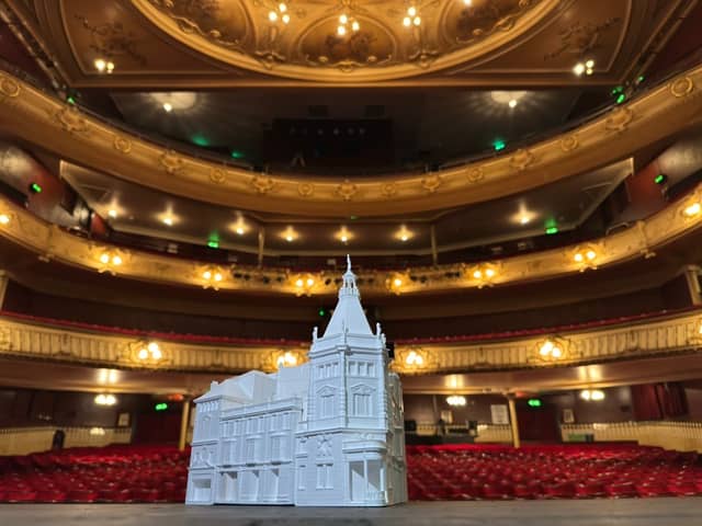The model of the restored Kings Theatre in Southsea - on the stage of the Kings
