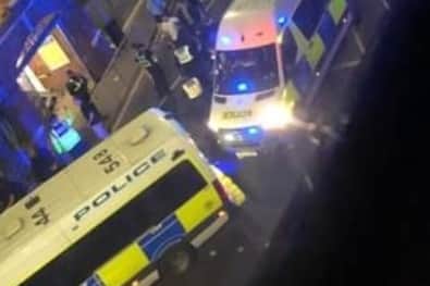 Police keep Portsmouth and Millwall fans apart in Goldsmith Avenue