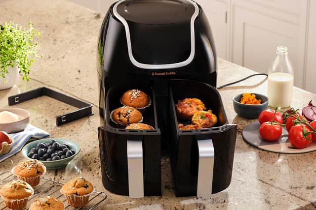 The Russell Hobbs Dual Basket Air Fryer is a bargain at £69.99