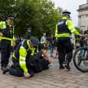 Police arrested 15-year-old boy on Saturday, September 7 during the protests at Portsmouth Guildhall. It was unrelated to the protests and was related to an ongoing Class A drugs supply investigation.
