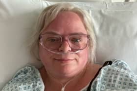 Pippa Sharp in hospital after thrush turned out to be stage three vulval cancer.