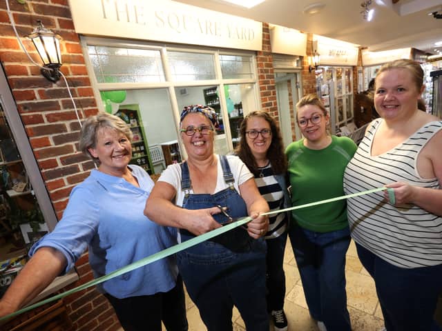 The Square Yard has opened in Warwick Lane in Wickham. It has been opened by four crafters that met at craft fairs and decided to open a shop selling their own goods. (L-R) Sheena Boulton, Helen Field, May Mercer, Sally Blandford and Jenny Miles.