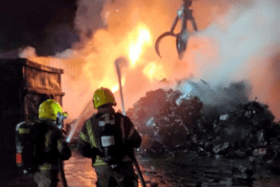 Fareham and Portchester firefighters were deployed to a scrap yard blaze in Southampton, working overnight to extinguish the flames.