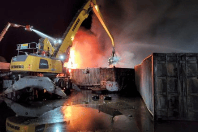 Fareham and Portchester firefighters were deployed to a scrap yard blaze in Southampton, working overnight to extinguish the flames.